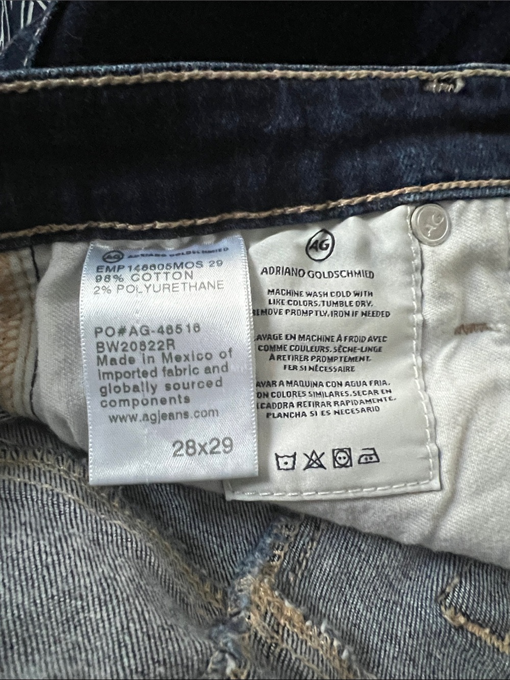 AG Adriano Goldschmied B-Type 03 Straight Leg Dark Wash Jeans 28x29 - Picture 6 of 6